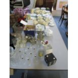 A selection of ceramics tableware, silver and silver plate, glassware and other items to include a