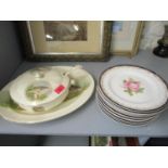 An Empire Shelton ivory fish platter and tureen with ladle and a set of twelve J G Meakin Royalty