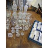 Six glass Regency rummers A/F, together with mixed glassware to include candle holders, coloured