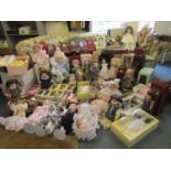 A collection of collectors dolls, teddy bears and accessories