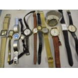 A group of wristwatches to include Rotary, Seiko, Swarovski and a yellow metal part cased ladies