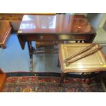 A reproduction mahogany sofa table together with a reproduction nest of tables A/F