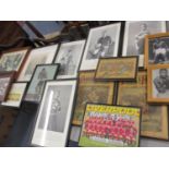 A quantity of boxing and football related prints A/F, together with mixed prints