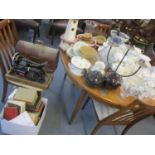 A Burslem blue and white part coffee and tea set, mixed modern kitchen and ovenware, 20th century