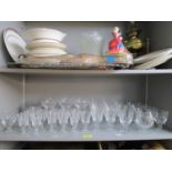 A selection of cut table glass to include Stuart Crystal set of footed soft fruit dessert bowls, and