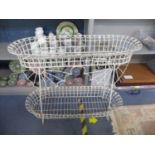 A 20th century wirework conservatory two tier planter 82.5cm h x 101cm long