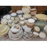 Mixed china tea sets and dinnerware to include a Wood & Sons Magnolia part dinner service, an Alfred