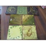 Seven Clive Bowen glazed tiles