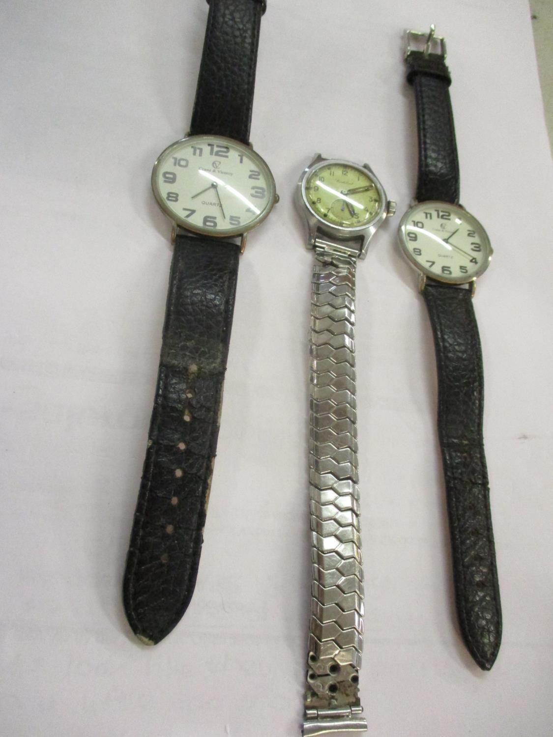 A Cortebert military watch (strap A/F) together with his and hers Crane & Viceroy wrist watches, - Image 2 of 3