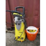 A Karcher K6.91 pressure washer and mixed buckets