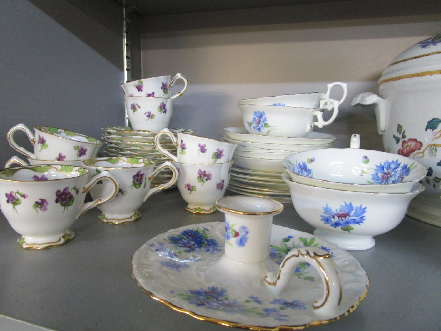 Mixed china to include a Wedgwood Devon Rose pattern ice pail and cover, a Spode Fleur de lys coffee - Image 4 of 4