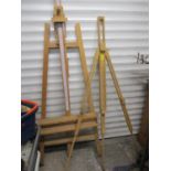 Two artists easels in different styles