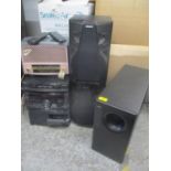 A Bose Acoustimass 5 series three speaker pair of Sony SS-L90V speakers, Defiant radio and Sony RX90