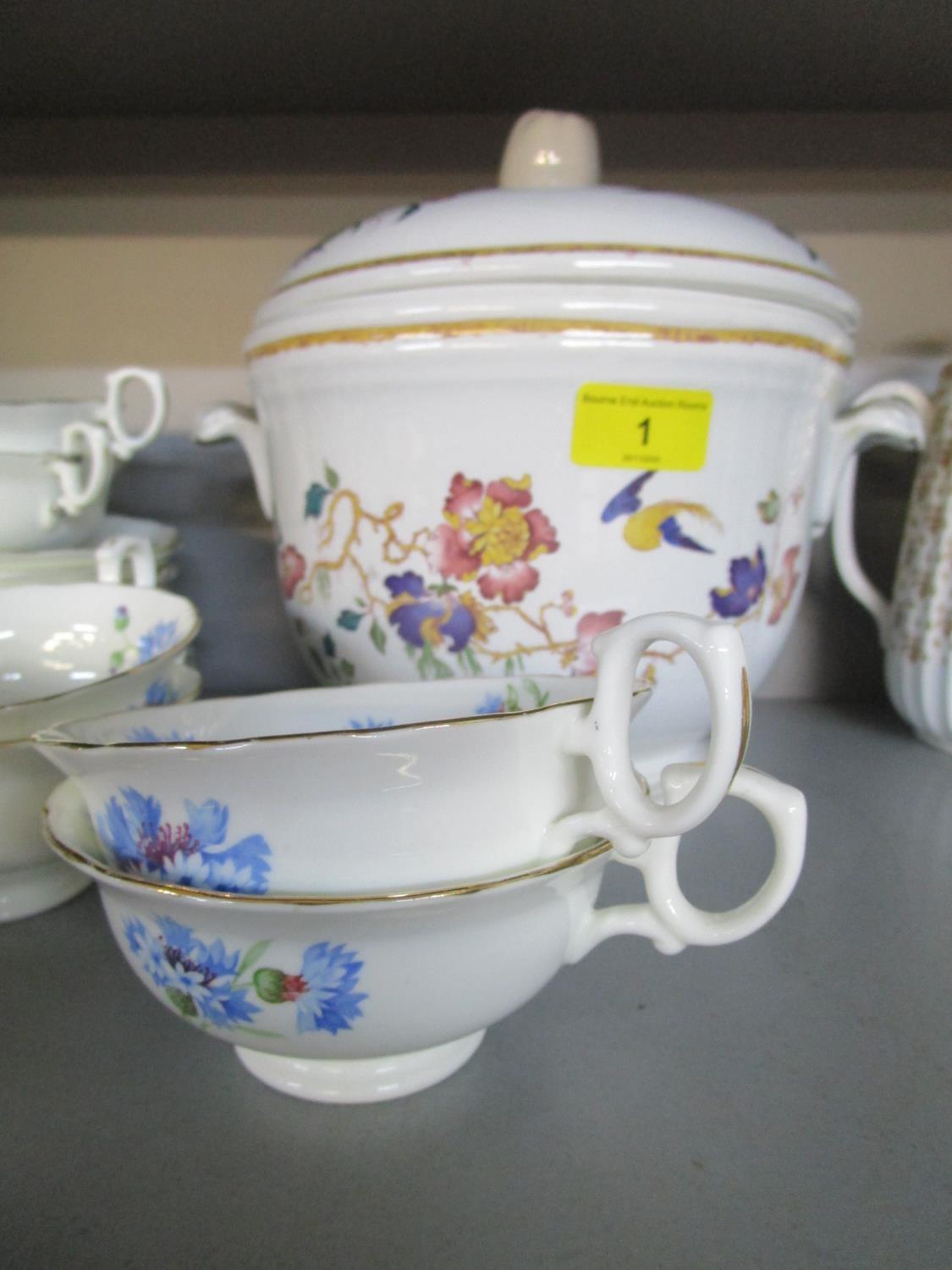 Mixed china to include a Wedgwood Devon Rose pattern ice pail and cover, a Spode Fleur de lys coffee - Image 3 of 4