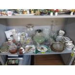 A mixed lot of ceramics and glassware to include a Stratham paperweight