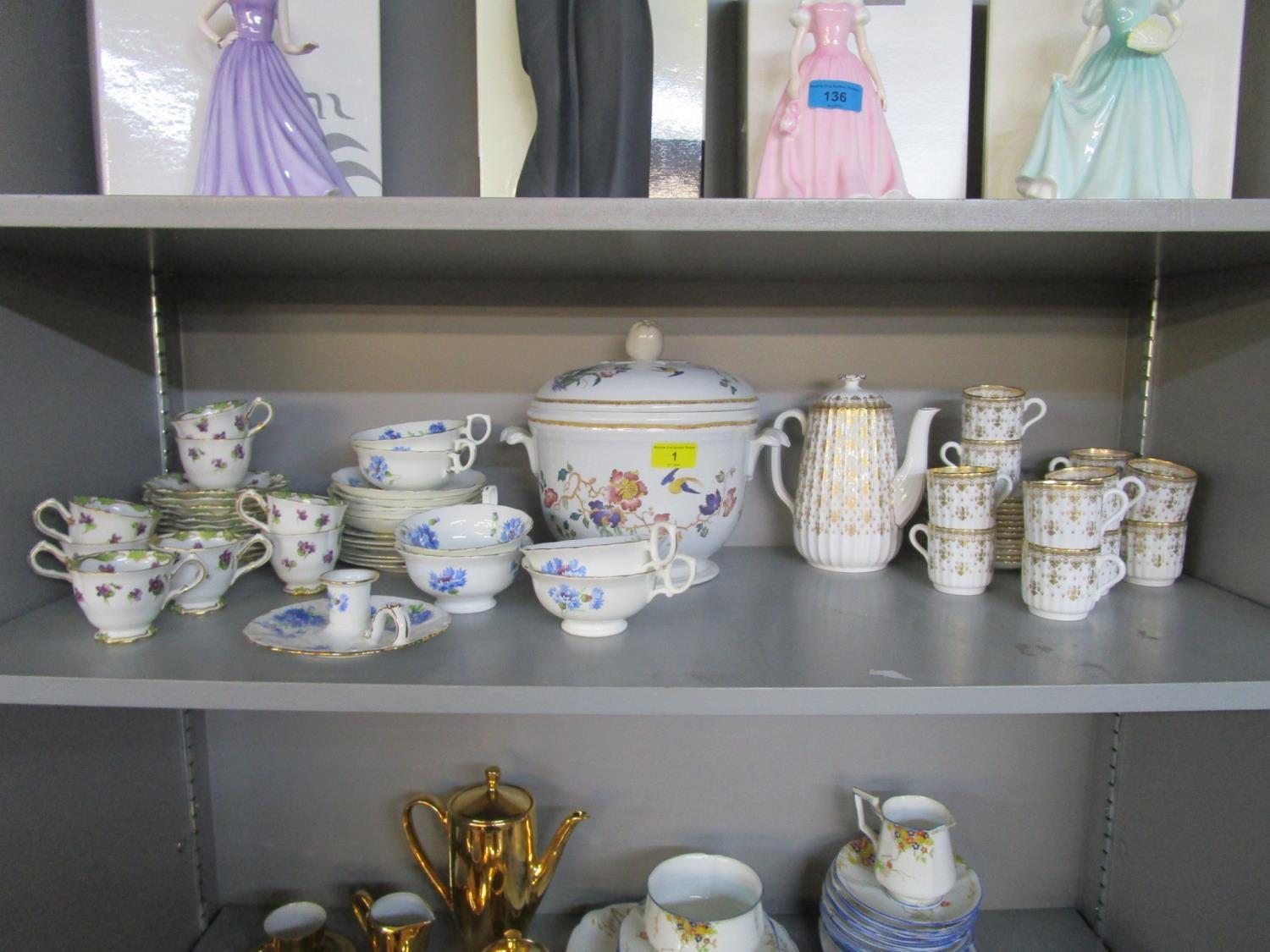 Mixed china to include a Wedgwood Devon Rose pattern ice pail and cover, a Spode Fleur de lys coffee