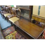 A quantity of mixed reproduction chairs (5) and a reproduction mahogany coffee table