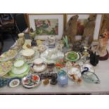 Mixed Royal Winton to include Sweet Pea pedestal bon bon dishes, a Marguerite butter dish and
