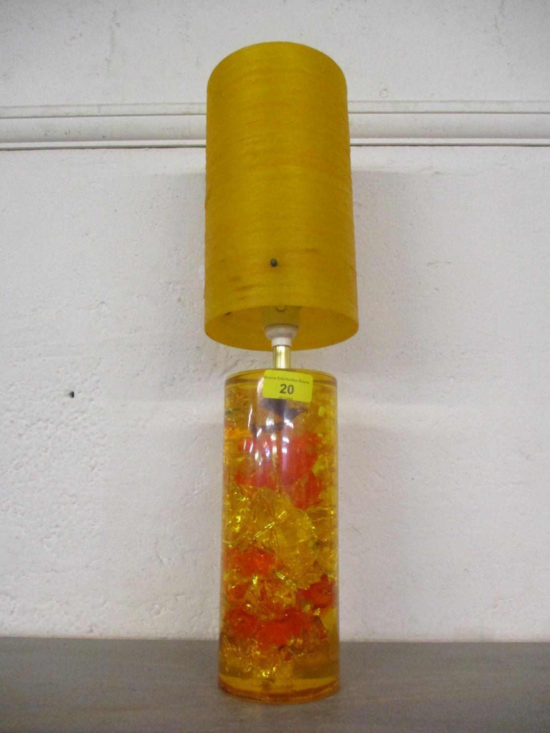 Table lamps to include a pair of 1970's Retro lamps with Shatterline crushed ice Perspex cylinder - Image 2 of 4