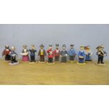 Twelve Camberwick Green figures to include Grubb, Mr Platt, Mrs Honeyman, Jonathan Bell and others