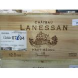 Twelve cased bottles of Chateau Lanessan Haut-Medoc 2010 Location FSR