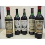 Two bottles of Chateau Lynch-Bages 1961 Pauillac, one bottle of Chateau-Lascombe 1974 Margaux, two