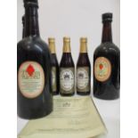 Three bottles of Burton upon Trent centenary Ale 1878-1978 with certificate and three bottles of