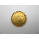 An Edward VII 1905 gold half sovereign, Edward VII profile to one side and George and Dragon to