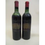 Two bottles of Chateau Palmer 1964 Margaux Medoc