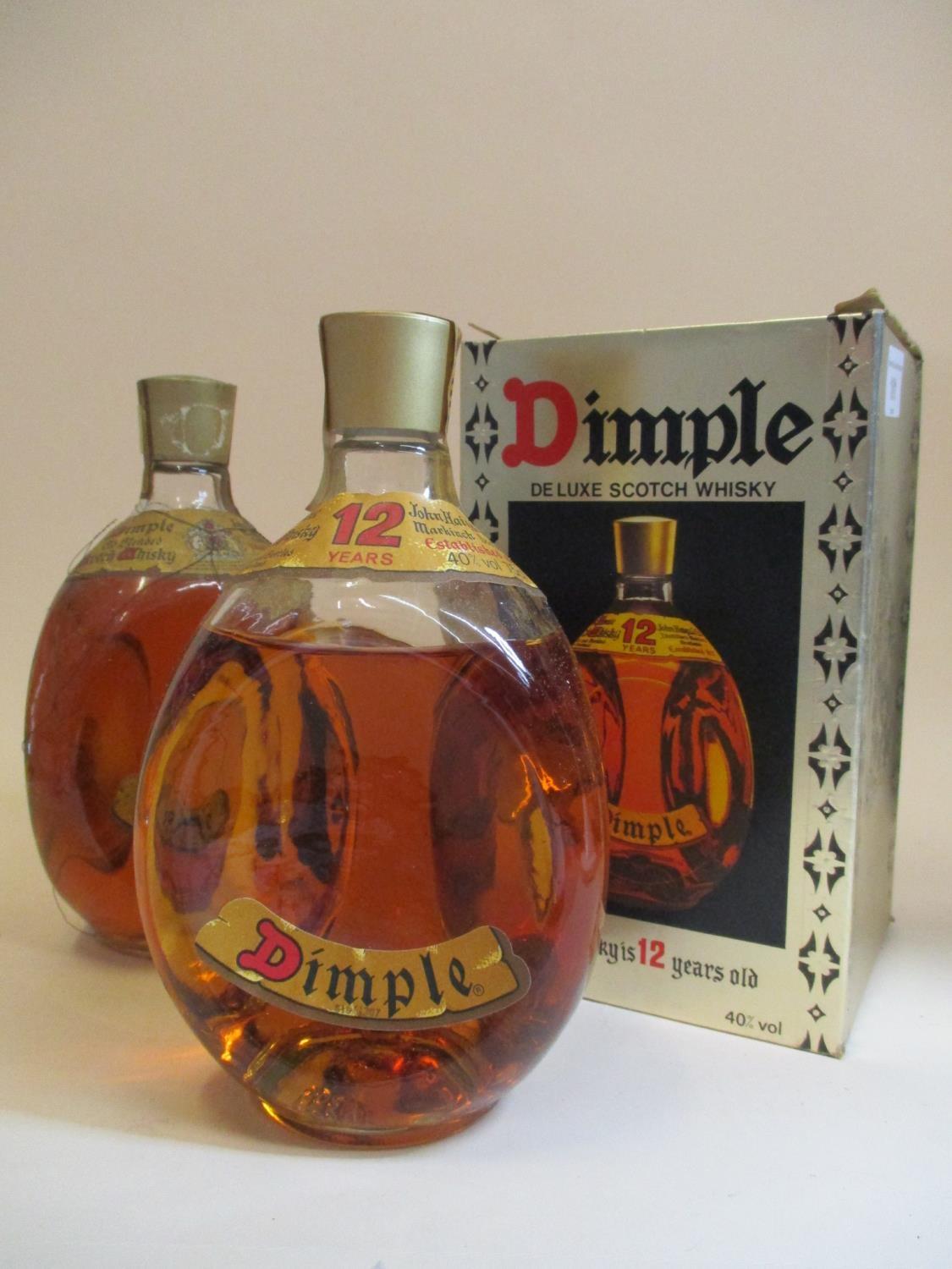 Two bottles of Dimple Haig de Luxe Scotch Whisky, 75cl, one boxed