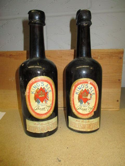 Two bottles of Bass Kings Ale Feb 22 1902 - July 1977