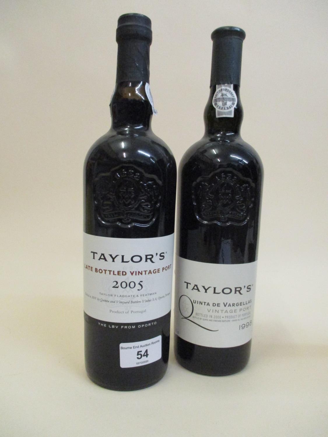 One bottle of Taylors late bottled Vintage Port 2005 and one bottle of Taylors Vintage Port 1998