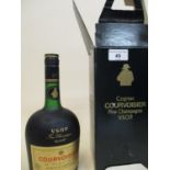 One boxed bottle of Courvoisier fine Champagne Cognac VSOP, 32 f/oz