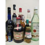 Twelve mixed bottles of spirits to include Drambuie, Bacardi and sherry etc