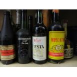 Twelve mixed bottles to include Cambus Brandy, Cockburns Port etc