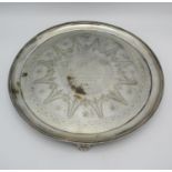 A late Victorian silver salver by Elkington & Co Ltd, Birmingham 1889, of circular form with central