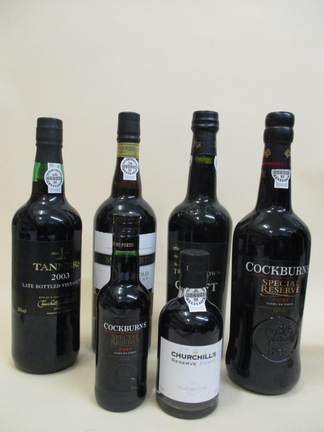 Six mixed bottles of Port to include Cockburn's