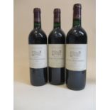 Three bottles of Chateau Tour de Marchesseau 1996 Pomerol, 75cl