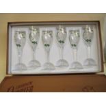 A boxed set of six Perrier Jouet Champagne glasses