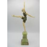 An Art Deco model of a dancer after Georges Duvernet (1870-1955), from the original 'Hoop Dancer',