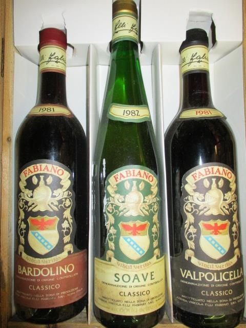 3 Bottles of Fabiano to include Bardolino, Soave, Valpolicella