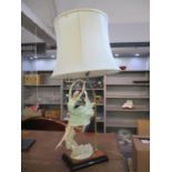 A Giuseppe Armani Capodimonte porcelain composition figural table lamp of a dancer mounted on a