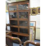 A mid 20th century Minty oak five sectional glazed bookcase 178 h x 89 w x 26cm d Location: RAB