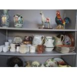 A mixed lot of ceramics to include a 19th century salt-glazed relief mug with a smoking scene, a