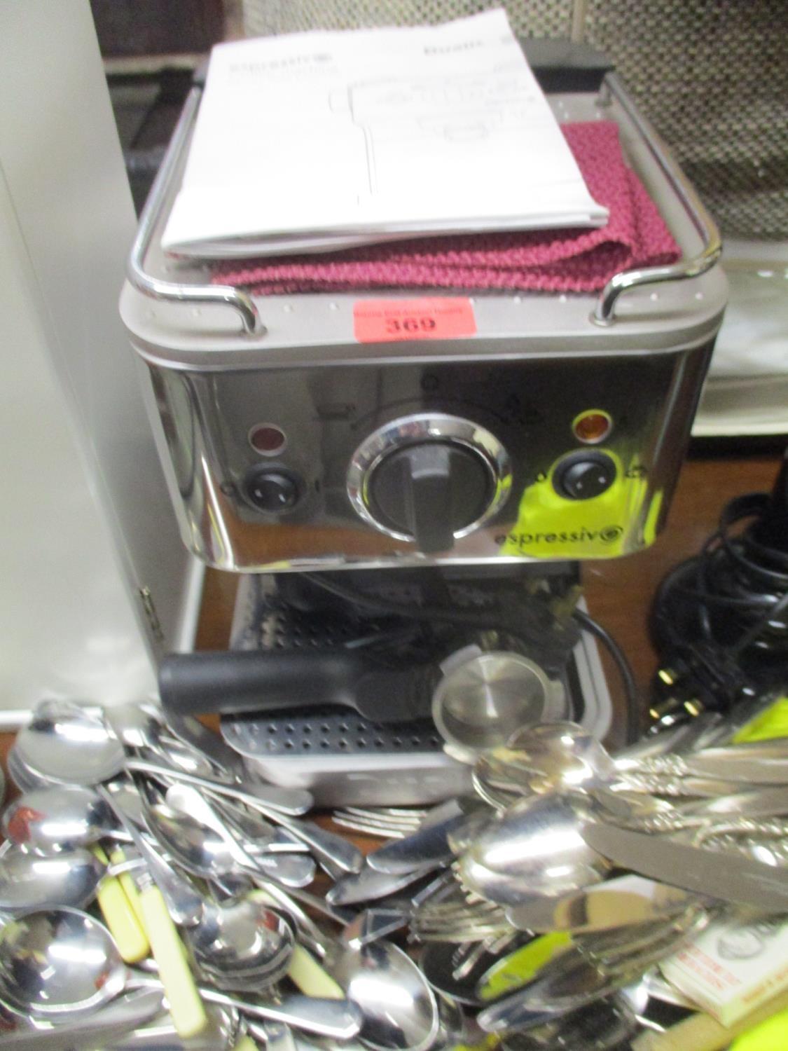An Espresso Dualit coffee machine, selection of cutlery, a table lamp and other items - Image 2 of 2