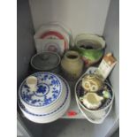A selection of ceramics to include Minton Delft pattern plates and a Beswick blue tit
