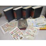 Postage stamps from around the world to include four The Master Global stamp albums with various