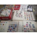 Postage stamps from around the world to include 19th century examples penny reds, and others loose