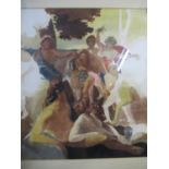 Paul Newland NEAC, RWS (b1946) - Group of classically undressed figures, watercolour, signed lower