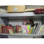 A quantity of books, The Studio and theatre magazines, a stamp album without stamps and other